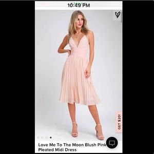 Lulus Blush Pink Pleaded Midi Dress